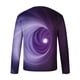 thumbnail image 4 of Blusas y camisas de manga larga con cuello redondo para hombre, blusa informal de manga larga con cuello redondo y estampado de rayas, blusa de poliéster para hombre, 4 of 5