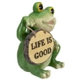 thumbnail image 3 of Northlight 9" Green 'Life is Good' Frog Outdoor Garden Statue, 3 of 5