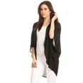 thumbnail image 3 of Women's Solid Casual Chiffon loose Kimono Sleeve Open Front Cardigan Capes, 3 of 4