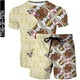 thumbnail image 2 of Conjunto de camiseta con estampado digital de naipes, pantalones cortos casuales de manga corta en 3D para hombres y mujeres, tendencia de dos piezas, 2 of 4