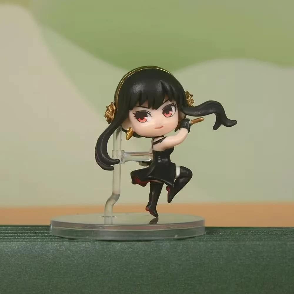 Newly Anya Forger Figure Loid Forger Yor Forger Figure Four Q Version Figurine 5cm/1.9inch PVC Anime Model Game Character Statue Decoration Gift