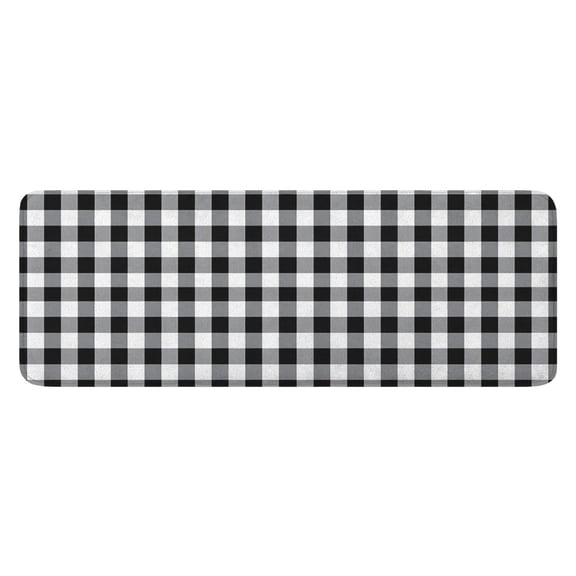 Black White and Gray Checkerboard Pattern Kitchen Rug Mat,Kitchen Runner Rugs Non Skid Washable,Decorative Kitchen Floor Mats for Kitchen,Sink,Laundry,17"x47.2"