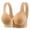 Beige, variant on ,Women's Front Snap Closure Supportive Bras Wireless Fixed Pad Bra Push up Lifting Comfy Bralettes Pink 44
