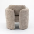 thumbnail image 6 of Modern Accent Armchair Barrel Chair, Unique U-Shape Chair Side Chair with Curved Backrest, Upholstered Single Sofa Chair Club Chair, for Living Room/Bedroom/Lounge, Warm Grey, 6 of 9