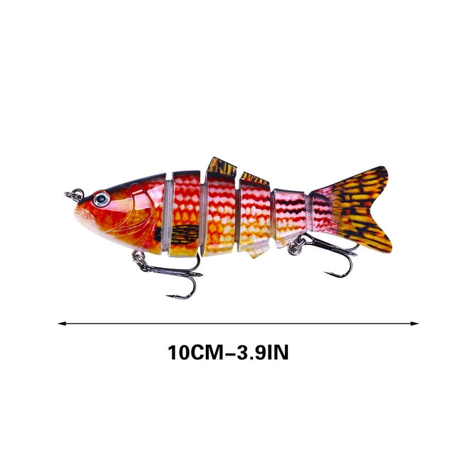 Multi-Stage Fish Sinking Swimbaits 10 cm ABS Plastic Soft Lure with Hand-Painted Clear Coat and Stainless Steel Rattler