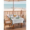 thumbnail image 2 of Outdoor Tablecloth with Umbrella Hole for Patio/Picnic/Party/Camping, Spring Pink Flowers Waterproof Table Cloth Rectangle Table Cover Washable, Country Plants Leaves Bird Farmhouse Check (60"x 120"), 2 of 9