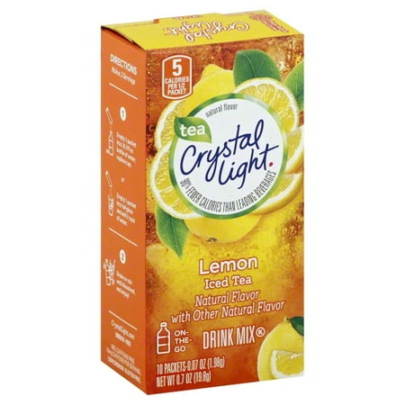 Crystal Light On-The-Go Drink Mix, Lemon Iced Tea, .07 Oz, 10 Packets, 1 Count