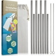 thumbnail image 6 of Reusable Straws with Case: 8 Stainless Steel Straws with Straw Cleaning Brush in 2 Sizes – Metal Straws Reusable Stainless Steel – Metal Straw LIVAIA, 6 of 8