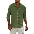 thumbnail image 6 of JULMCOMO Mens Dress Shirts Short Sleeve Casual Dress Shirt Button Up Shirts Loose Fit Solid Color Summer Wedding Shirt,Army Green, 6 of 6