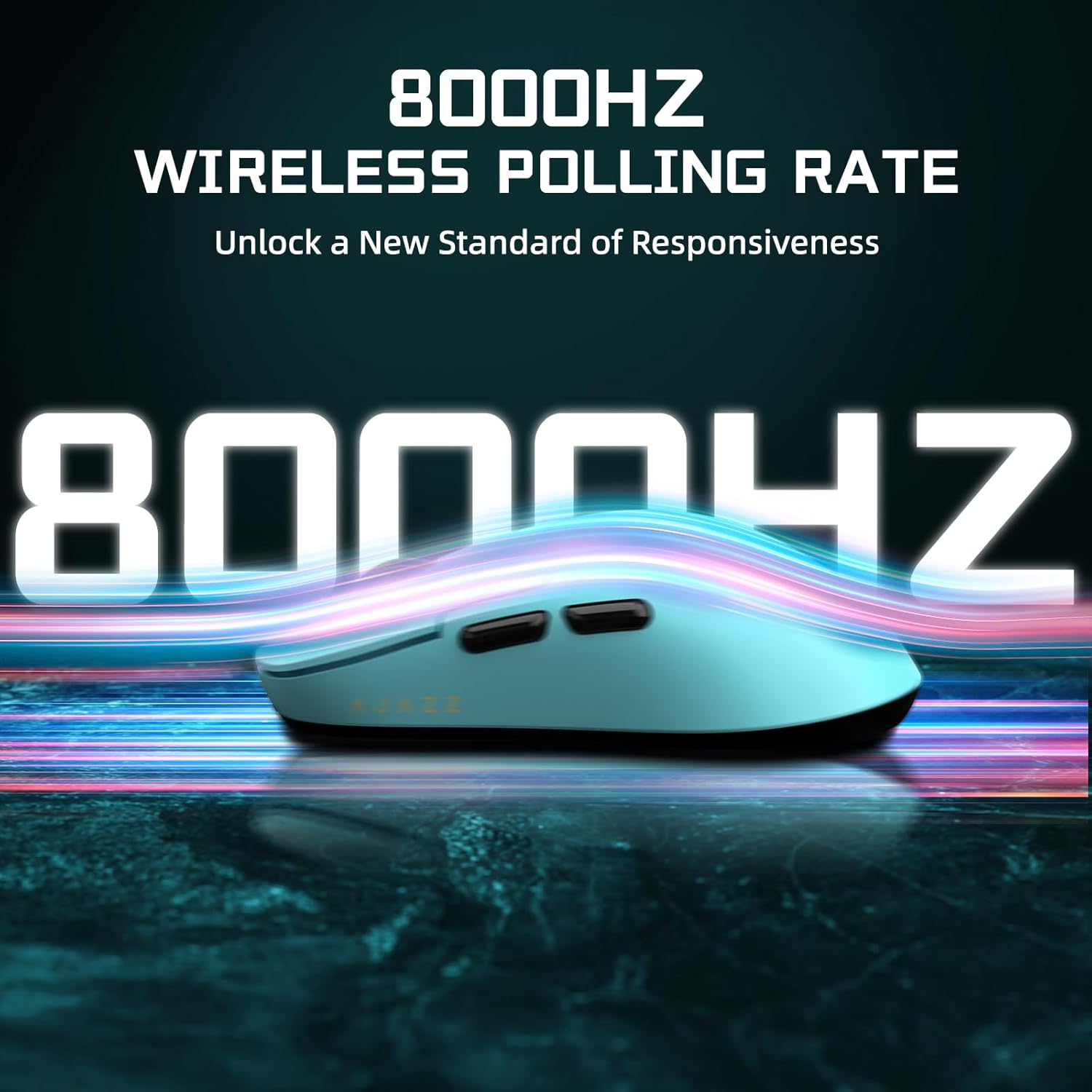 ATTACK SHARK x AJAZZ AJ159 APEX PAW3950 Triple Mode Gaming Mouse 8K with Magnetic Charging Dock with Color Display Bluetooth/2.4G Wireless/Wired-Blue