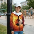 thumbnail image 4 of Xixirimido Soccer Ball and Fire Printed Kids Hoodies for Boys Girls Zip Up Hoodie Sweatshirt 3D Graphic Long Sleeve Pullover Top with Pocket for Fall Winter for 12-14 Years, 4 of 7