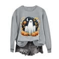 thumbnail image 4 of BRGZLK Halloween Witch Sweatshirts Women 2026 Fall Novelty Crew Neck Horror Season Long Sleeve Lightweight Warm Comfort Soft Pullover Tshirt for Party Gray B 2XL, 4 of 6