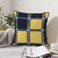 thumbnail image 6 of Velvet Rimmed Pillowcase Is Not Easy To Open Line Deformation Invisible Zipper Opening And Closing Only Pillowcase Does Not Contain Pillow Core Argyle Plaid Cornflowerblue_4 18"X18", 6 of 8