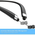 thumbnail image 5 of Neckband Retractable Bluetooth Headphones, Wireless Headset Earbuds Sport Noise Cancelling Stereo Earphones with Microphone for Driving Compatible with iPhone Samsung Android by (Black), 5 of 6