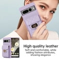 thumbnail image 6 of Nalacover Crossbody Wallet Case for Google Pixel 6A, [6 Card Slots] Leather Purse Phone Case Luxury Buckle Closure Card Holder Shoulder Strap Handbag Case Women for Google Pixel 6A, Purple, 6 of 11