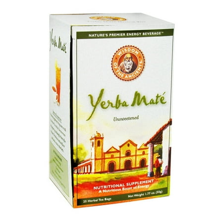 Wisdom Natural Yerba Mate Herbal Tea Unsweetened - 25 Tea Bags