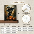 thumbnail image 5 of HVEST Halloween Black Cat Wall Art Scary Pumpkin Bat and Maple Leaf Canvas Wall Art Vintage Halloween Gothic Framed Wall Decor for Living Room Bedroom Home, 12 X 16 inches, 5 of 11