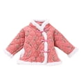 thumbnail image 1 of Gibobby Grandes NiñosNiñas pequeñas invierno manga larga cálido polar estampado de flores abrigo chaqueta ropa al libre(Rojo de la sandía, 4-5 Años), 1 of 3