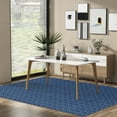 thumbnail image 3 of Geetinfly 10*13FT Area Rugs 1150Gsm 100% Polyester Rug 350Gsm Pile Weight Pearl Pile Washed Back Folding Simulation Printed Carpet - Modern - Herringbone Imitation Linen Navy blue hue, 3 of 8