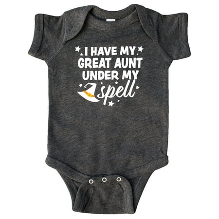 

Inktastic I Have My Great Aunt Under My Spell with Cute Witch Hat Gift Baby Boy or Baby Girl Bodysuit