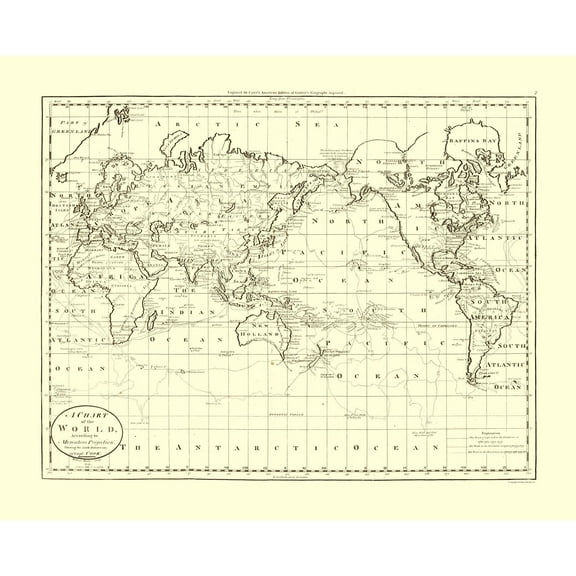 Historic Map - World Captain Cook Discoveries - 28.50 x 23 - Vintage Wall Art