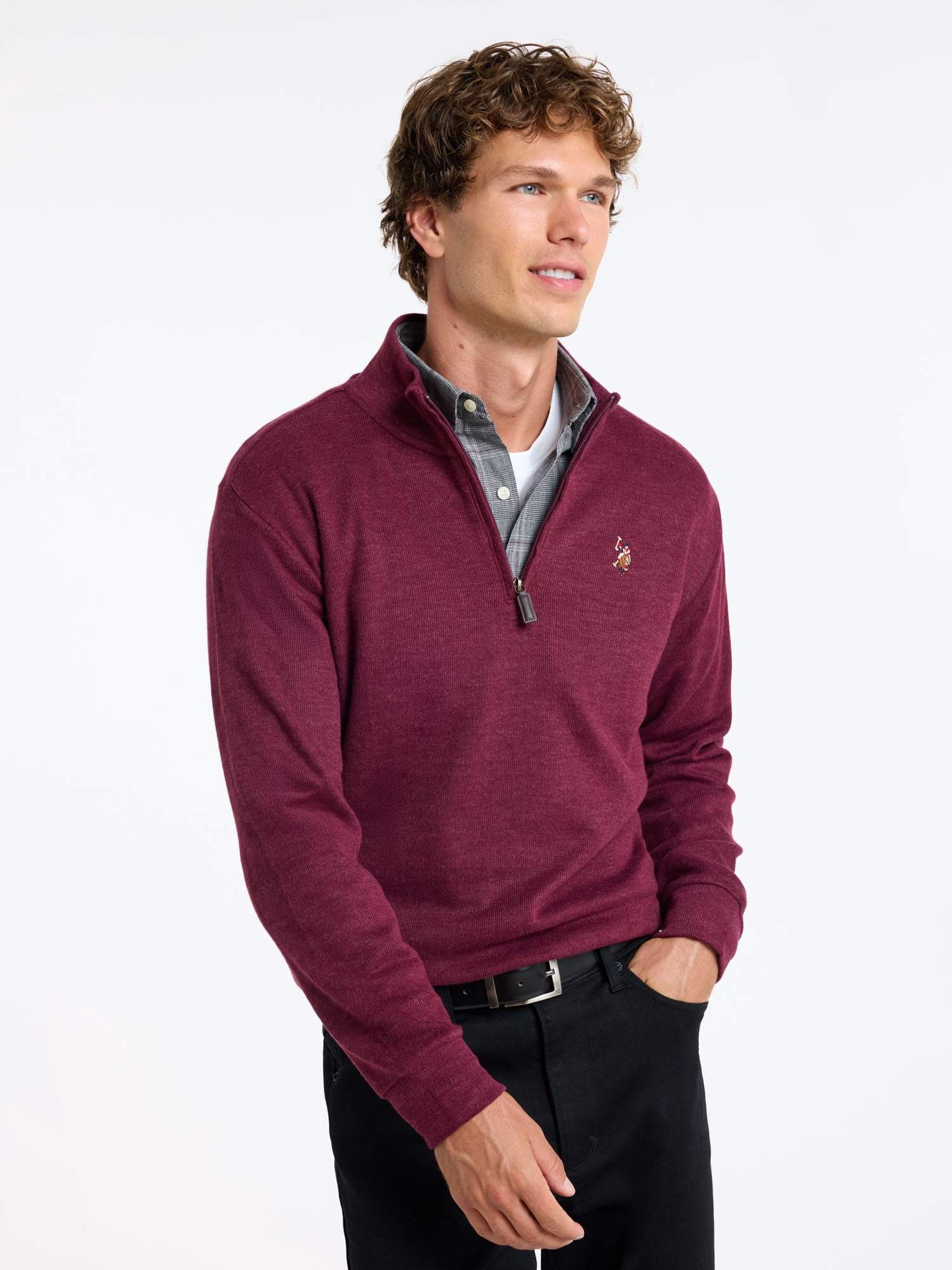 U.S. Polo Assn. Men's Quarter Zip Flatback