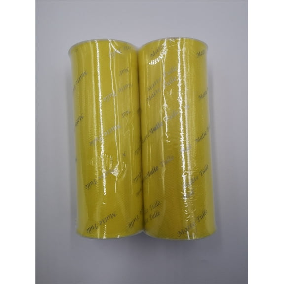 Fuzhou Unbrand 6inch Yellow 2PK Matte Tulle Fabric, 100% Polyester by the Bolt
