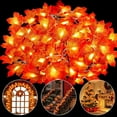 thumbnail image 2 of Scidweet Fall Maple Leaves Garland, 3 Pack 30FT 60 LED String Lights Fall Decorations for Home Patio Party Garland Thanksgiving Halloween Decor, 2 of 9