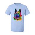 thumbnail image 2 of Wild Bobby, Colorful Happy German Shepherd Dog Animal Lover Men's Graphic T-Shirt, Light Blue, 4XL, 2 of 3