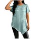 thumbnail image 3 of TaTaai Womens Casual Fashion Velvet Short Sleeve Crew Neck Top Full Hot Fix Rhinestone Decor Soft Comfortable Stylish Daily Wear Pullover Blouse Gift, 3 of 5