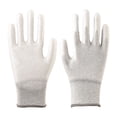 thumbnail image 1 of Guantes de trabajo blancos libres de polvo con revestimiento de dedos antiestático de nailon PU y revestimiento de inmersión en la palma, 1 of 5