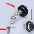 thumbnail image 2 of Outdoor Faucet 1000L Tank Faucet Rainwater Harvesting Faucet, 1/2" IBC Water Tank Adapter Dual Rainwater Harvesting Faucet, Alloy Material Faucet Made, 2 of 5