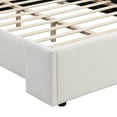 thumbnail image 4 of Christopher Knight Home Modern Upholstered Queen Bed Frame with Wingback Headboard, White, 4 of 9