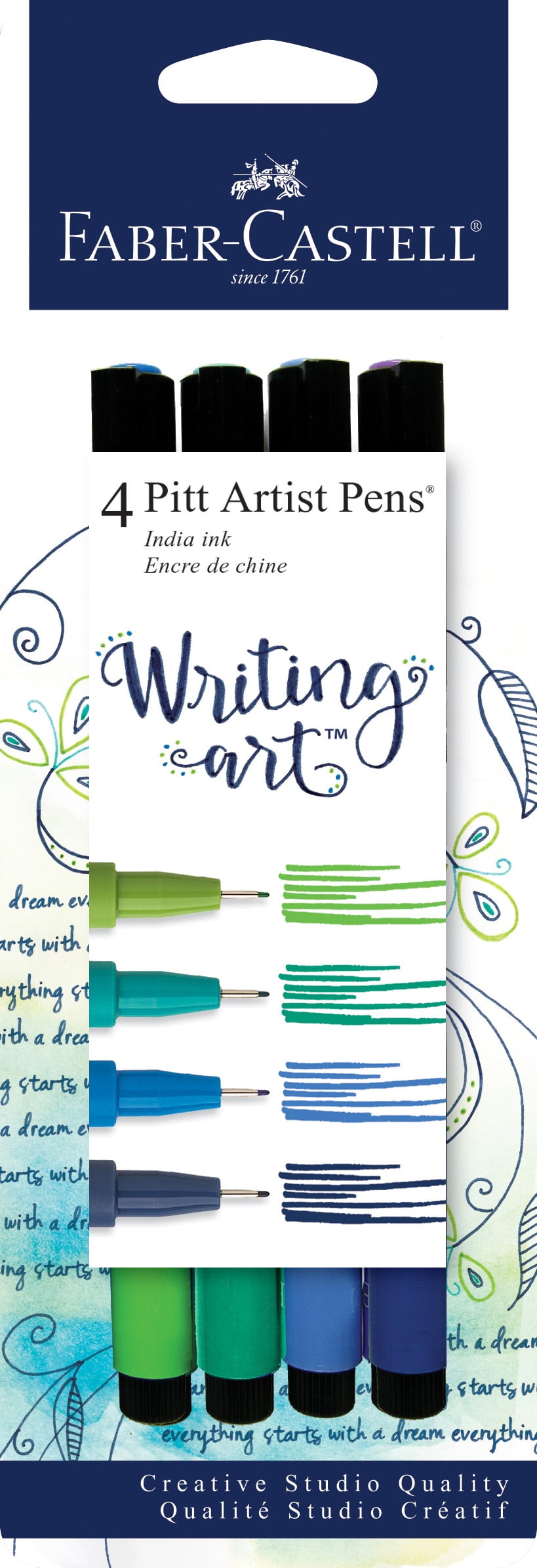 FaberCastell Pitt Artist Pen Writing, Green/Blue, Adult, Beginner Pen