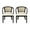 Black/Cream/Natural Brown, variant on GDF Studio Delwood Traditional Upholstered Wood and Cane Dining Chairs, Set of 2, Black, Natural Brown, and Cream Fabric
