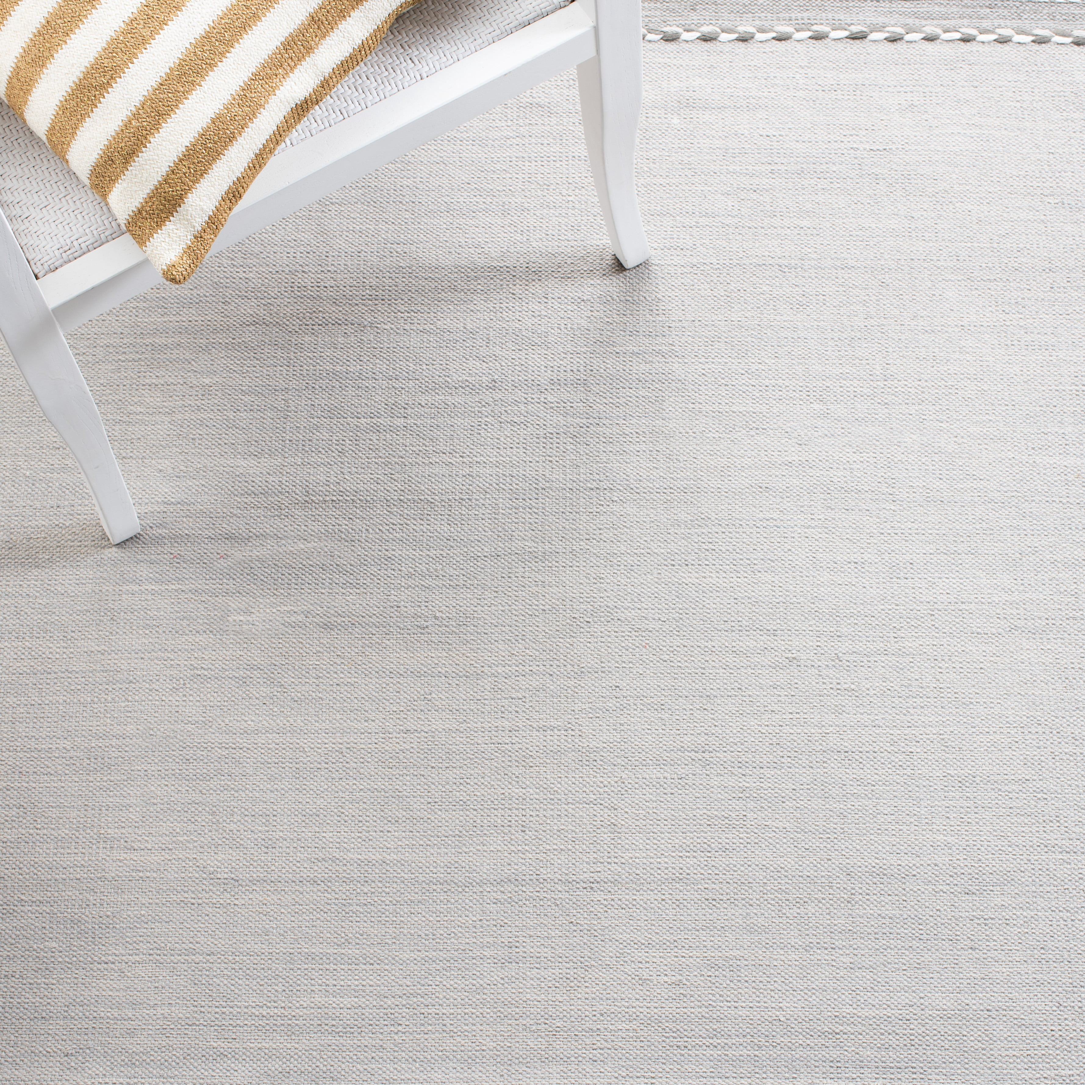 SAFAVIEH Montauk Ben Striped Cotton Area Rug, Grey/Ivory, 5' x 8'