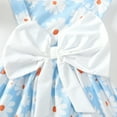 thumbnail image 5 of Kucnuzki Infant Baby Girl Clothes 12 Months Spring Summer Dress 18 Months Sleeveless Cute Daisy Prints Bowknot Sundress Hat 2PCS Set Blue 12-18 Months, 5 of 7