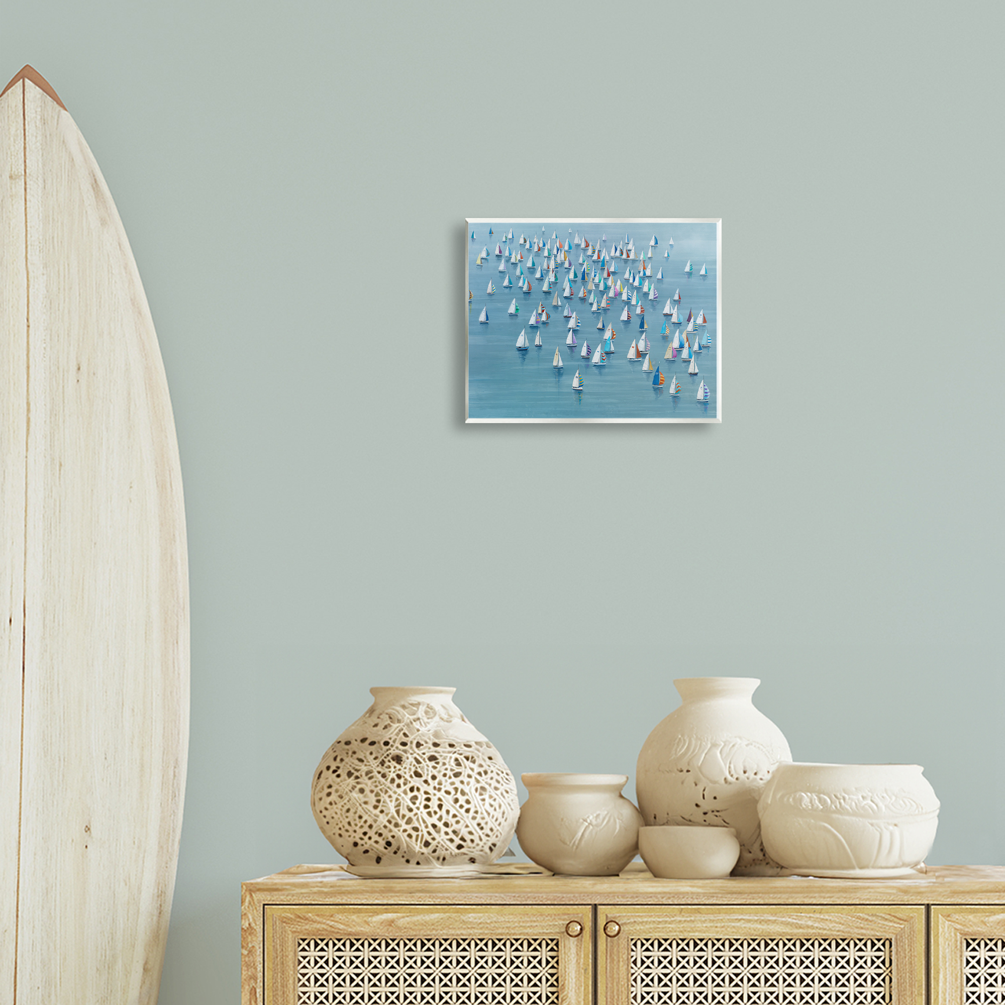 Stupell Industries Gathering Of Sails Transportation Painting Unframed Art Print Wall Art, 14 x 11