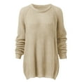 thumbnail image 2 of Vedolay Women's Fall Tops Oversized Sweaters for Women Crewneck Long Sleeve Knit Warm Pullover Sweater,Beige L, 2 of 4