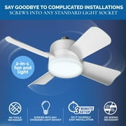Bell + Howell Socket Breeze Fan Light 4 Blades 1000 Lumens Light 15 White Socket Fan Light