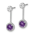 thumbnail image 2 of Primal Gold 14 Karat White Gold Diamond and Amethyst Earrings, 2 of 4