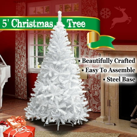 Strong Camel NEW White 5' Classic Pine Christmas Xmas Artificial Tree -With Solid Metal