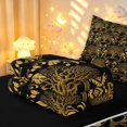 thumbnail image 6 of Homewish Black Gold Tree Of Life Zipper Full Size Comforter Sets with Fitted Sheet and 2 Pillowcases,Aztec Exotic Style Zipper Bedding Set,Black Reversible,4pcs, 6 of 8