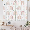 thumbnail image 5 of Pink Boho Rainbow Kitchen Curtains Cute Small Short Cafe Window Curtains Polka Dot Child Kids Lovely Colorful Rod Pocket Bathroom Window Drapes Treatment Tier Curtains 2 Panels (27.5x36 Inch), 5 of 6