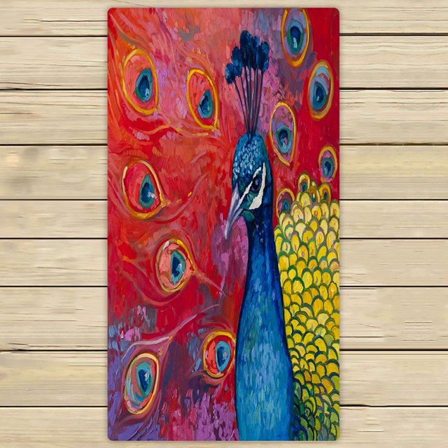 Toallas de Arte Moderno de Pavo Real ABPHQTO Toalla de Spa de mano de viaje 75x140 cm