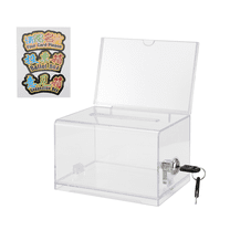 New Arrivals 1 Pack Acrylic Donation Box with Lock, Clear Ballot