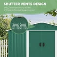 thumbnail image 3 of HOGYME 9' x 10' Outdoor Metal Storage Shed, Garden Tool Storage Shed for Backyard, Patio, Lawn, Green, 3 of 11