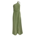 thumbnail image 5 of GEWSEY Women's Wide Leg Jumpsuit One Piece Casual Formal Outfit One Shoudler Tie Waist Romper (Army Green, S), 5 of 5
