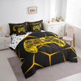 thumbnail image 3 of Homewish Kids Game Console 7-Piece Bedding Comforter Set,Modern Video Game King Bedding Sets,Orange Abstrac Hexagon Bed Sheets For Boys,Breathable Home Decor Reversible, 3 of 8