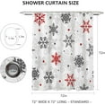 thumbnail image 3 of Winter Christmas Shower Curtains for Bathroom Red and Gray Snowflake Shower Curtain Xmas New Year Bathroom Decor Shower Curtain Washable Durable Fabric Bathroom Curtains 72x72 Inch, 3 of 6